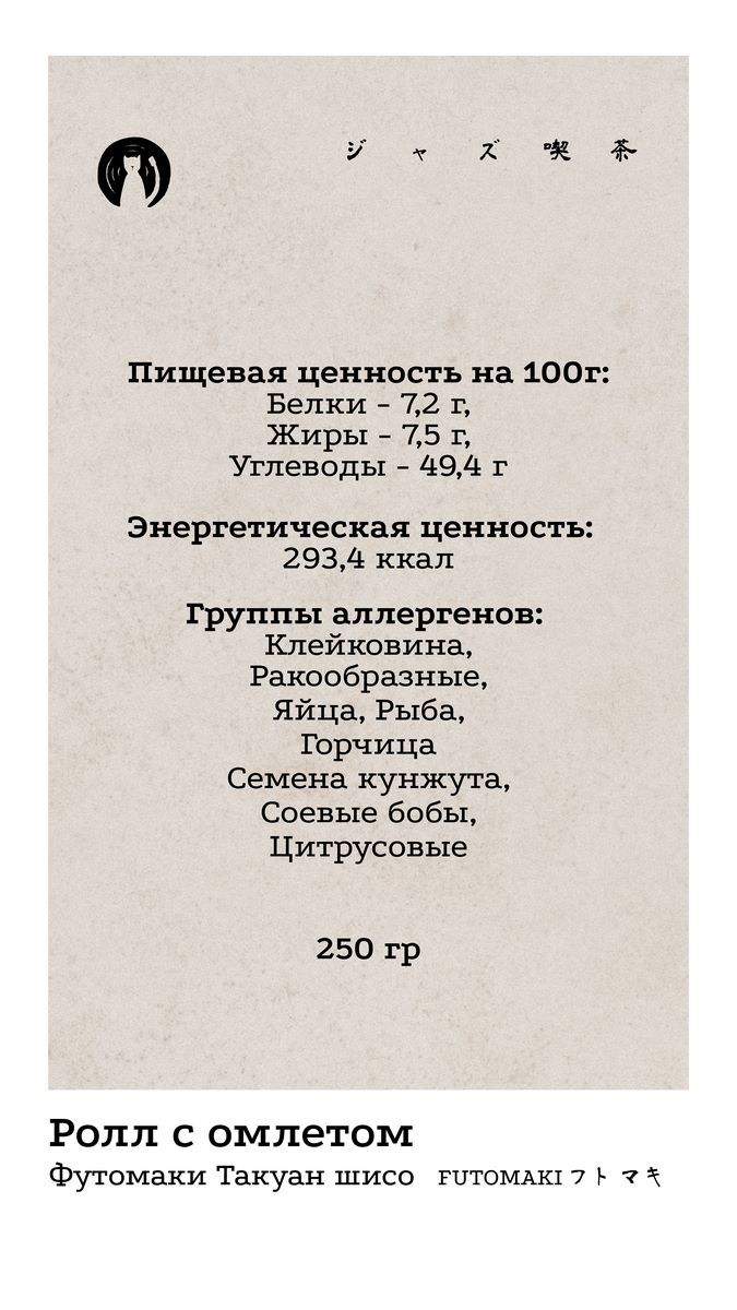 Футомаки 3 КБЖУ